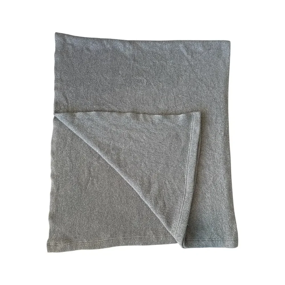 Calvin Klein Home Gray Metallic Knit Throw Quiet Luxury
